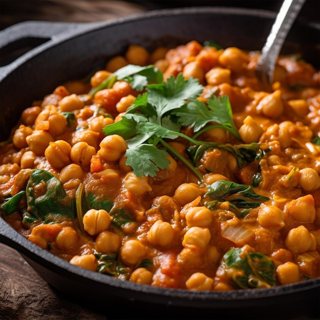 Chickpea Curry CloseUp opname