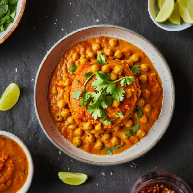 Foto chickpea curry wonder in een tomatensousbad
