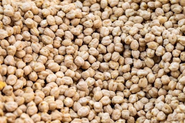 Chickpea Grains of closeup chickpea kernels Chickpeas as background texture