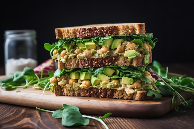 Photo chickpea salad sandwich dinner recipe