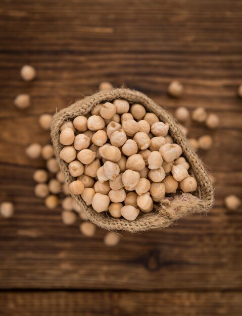 Chickpeas closeup shot selective focus