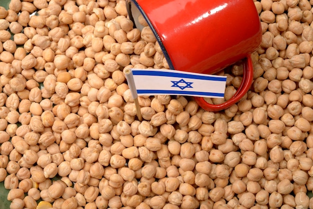 Chickpeas or Garbanzo Beans With Israel Flag