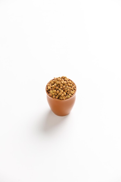 Chickpeas gram in wood bowl