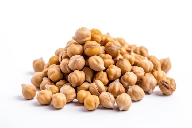 Chickpeas isolated on white background Generative AI