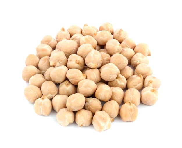 chickpeas isolated on white background healthy food