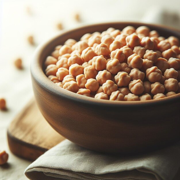 Photo chickpeas white background