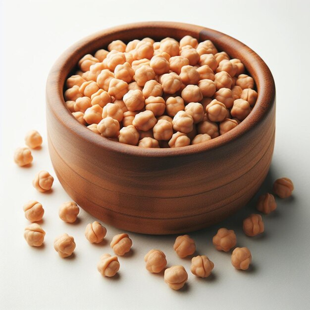 Photo chickpeas white background