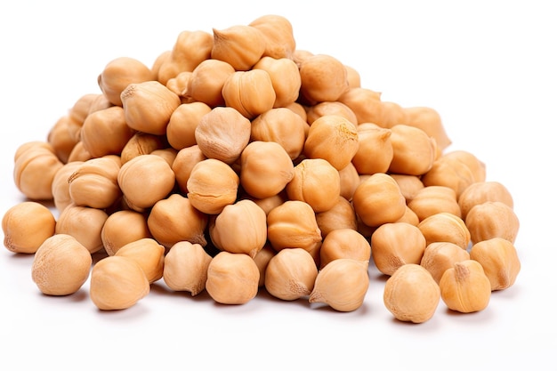 Chickpeas on white background