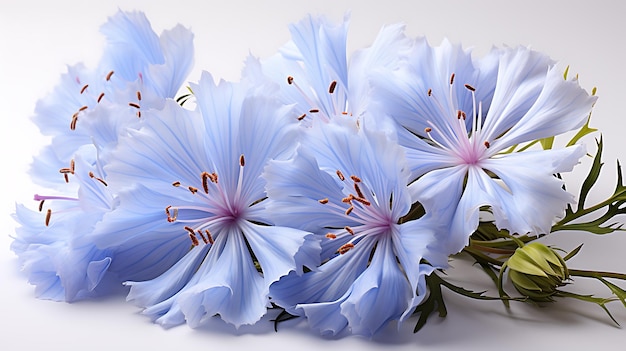 Chicory flower on a white background