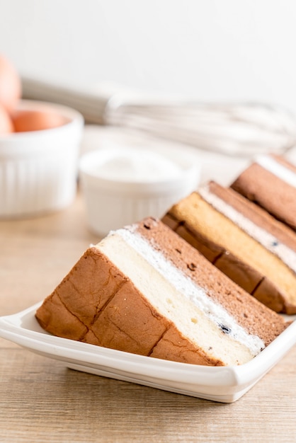 chiffon cake on table