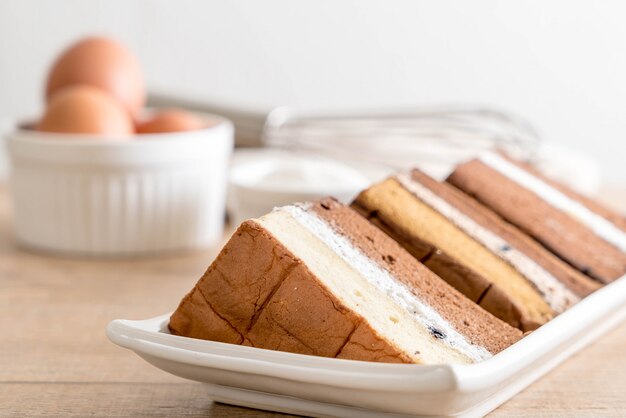 chiffon cake on table