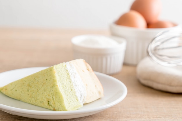 chiffon cake on table