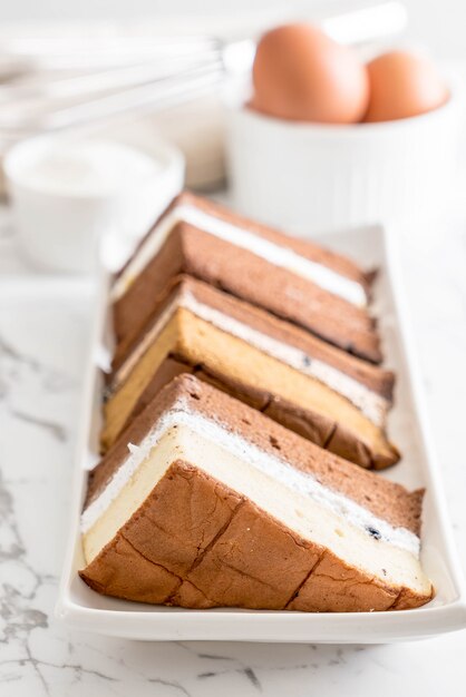 chiffon cake on table