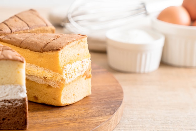 chiffon cake on table