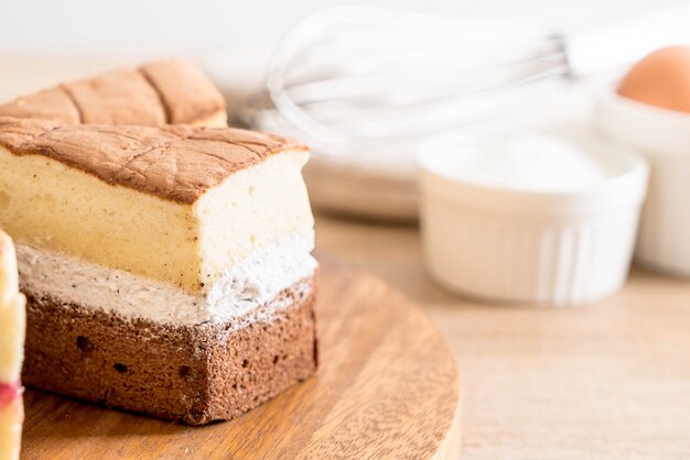 chiffon cake on table