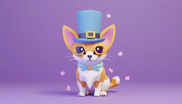 кошка чихуахуа в шляпе