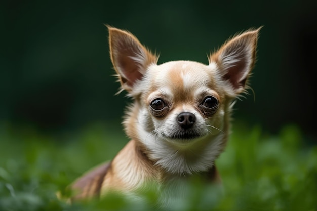 Chihuahua dog with green backdrop Generative AI