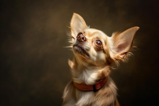 Chihuahua looking up