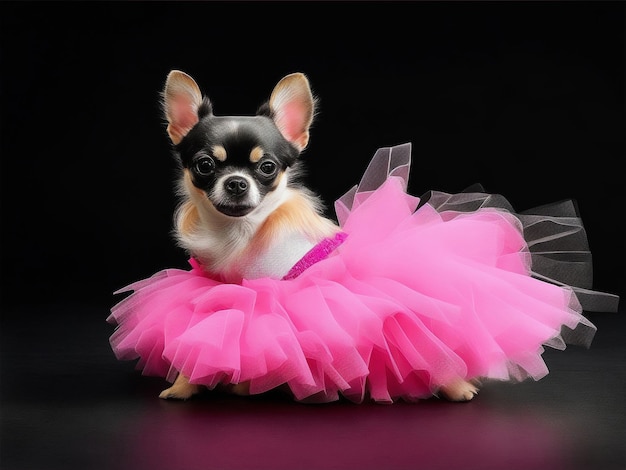 A chihuahua sitting in a tutu Generate Ai