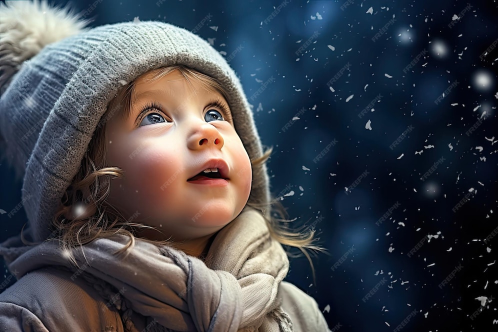 Premium AI Image Child In Awe Of Christmas Snow premium-ai-image-child-in-awe-of-christmas-snow