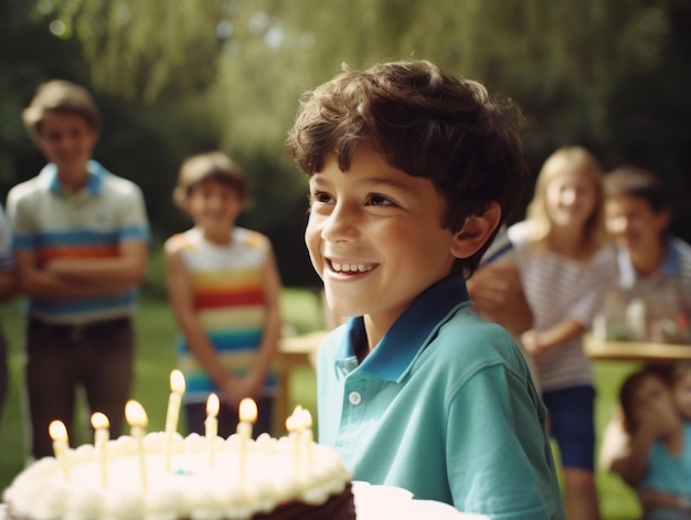 Child blowing out the candles on their birthday cake