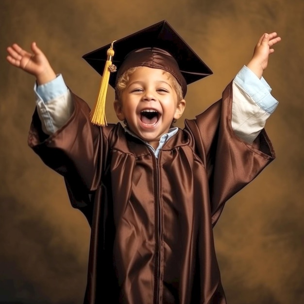 Foto bambino che festeggia la laurea festa dei laureati