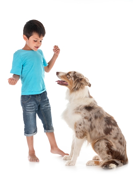 Child and dog