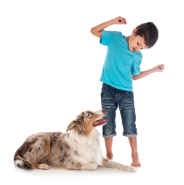 Child and dog