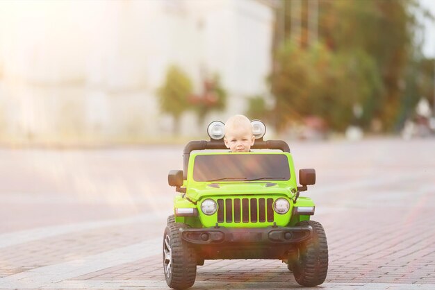 Child driver electric car attraction suv small