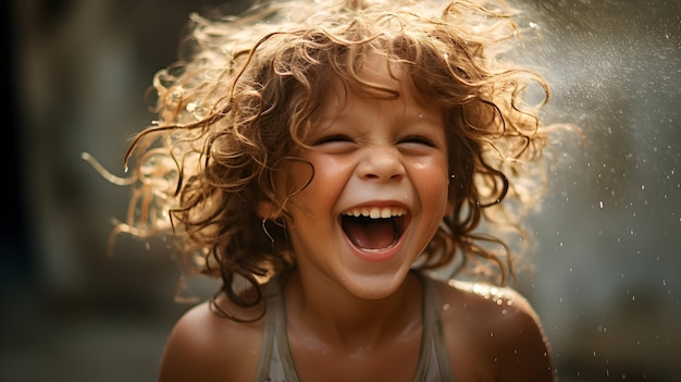 Child expressing pure joy in a playful moment