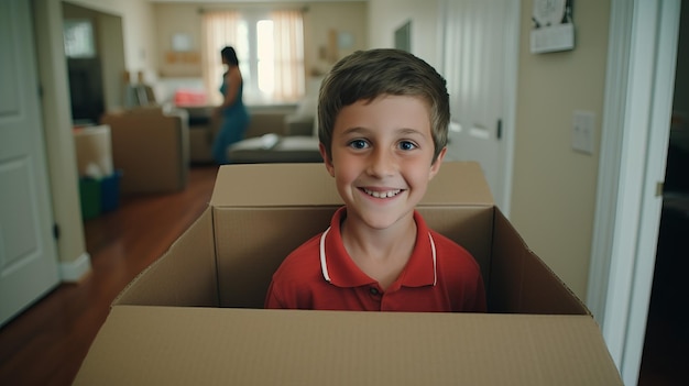 Child feeling joyful about a new room