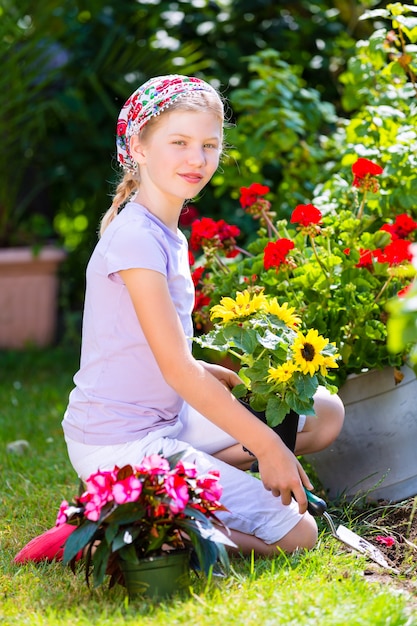 子供の庭での園芸