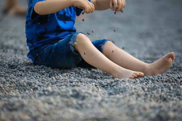 Child hand stone