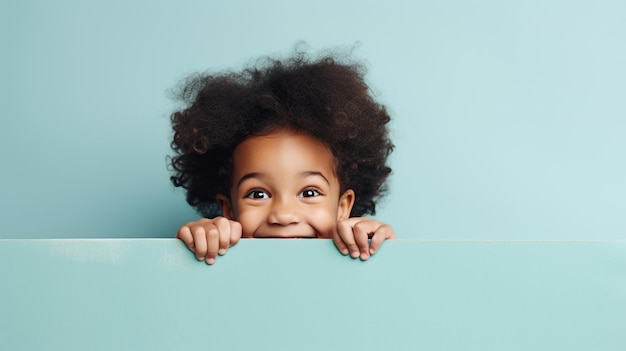 child holding blank sign