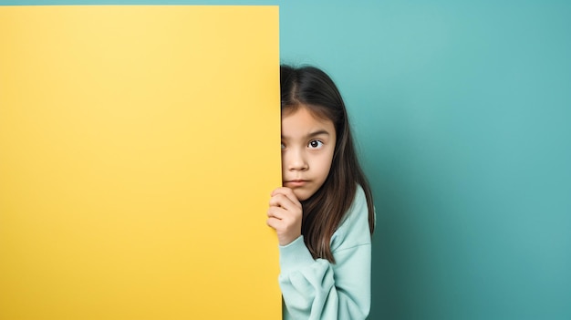 child holding blank sign