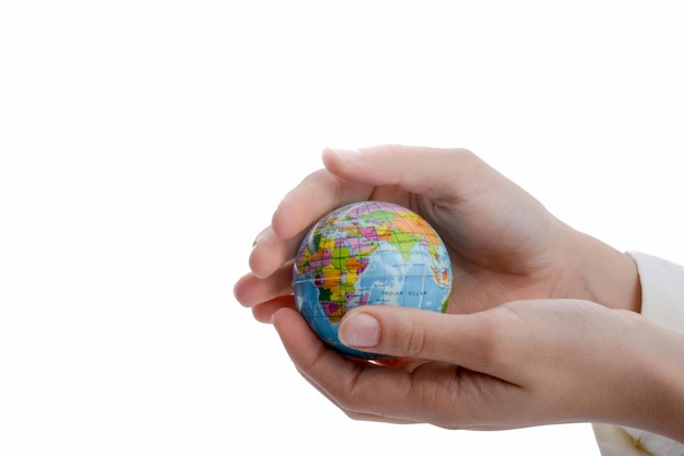 Child holding a globe