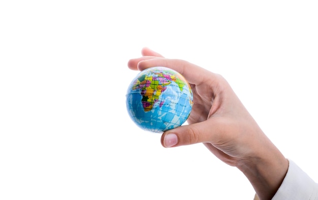 Child holding a globe