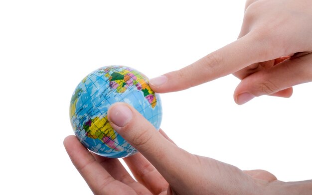 Child holding a globe