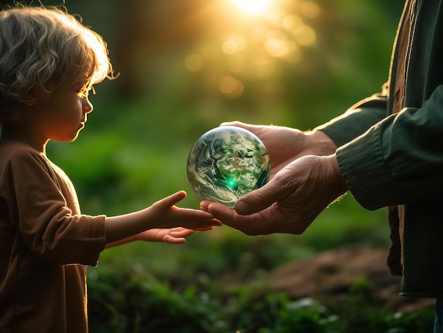 child holding globe