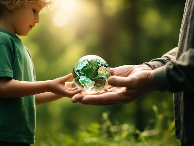 child holding globe