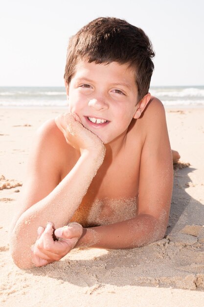 Child on holiday on the beach