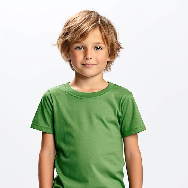 Child Kid Tshirt Template With Yellow Green Red Orange Grey Tshirt Design with White Background