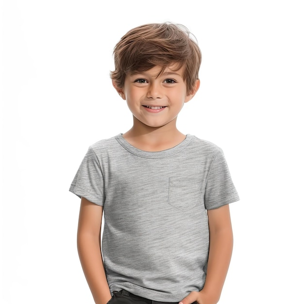 Child Kid Tshirt Template With Yellow Green Red Orange Grey Tshirt Design with White Background