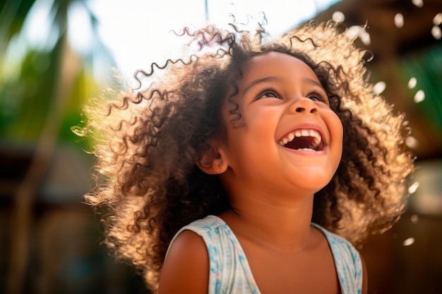 Photo a child laughing during a funny moment