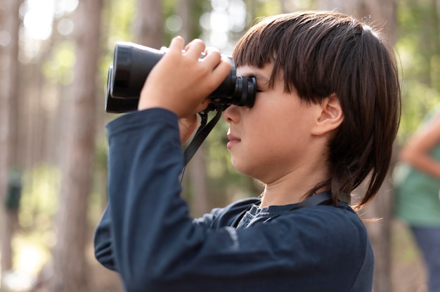 Child participating in a treasure hunt