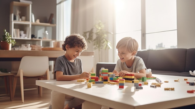 Child playing blocks