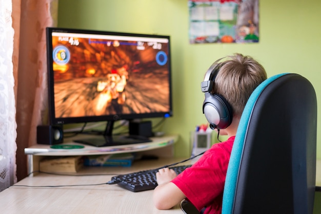 Child playing computer games