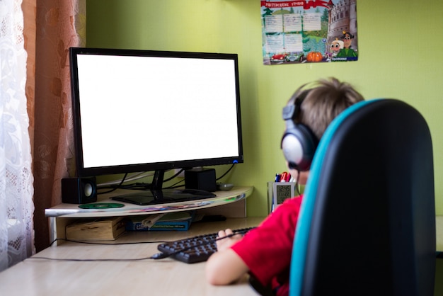 Child playing computer games