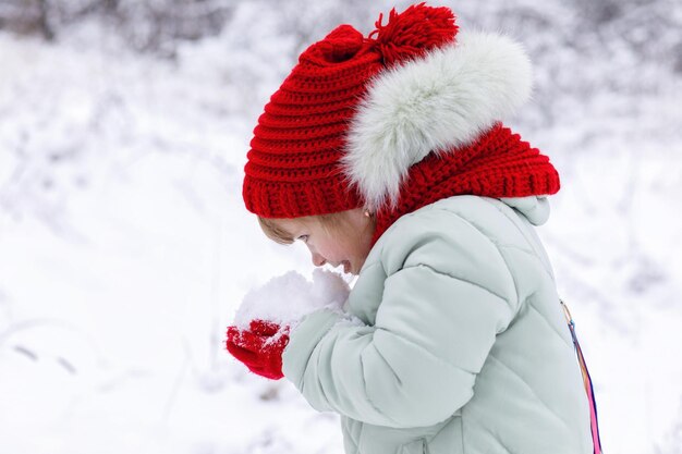 A child playing in the snow