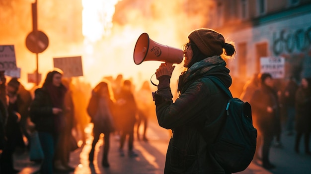 child playing with a megaphone